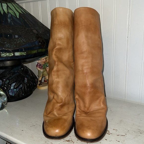 Free People made in Portugal leather boots size 38 Carmel brown - Picture 2 of 8